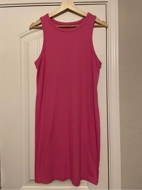Sleeveless Pink Ribbed T Shirt Dress  by A New Day.  Size L